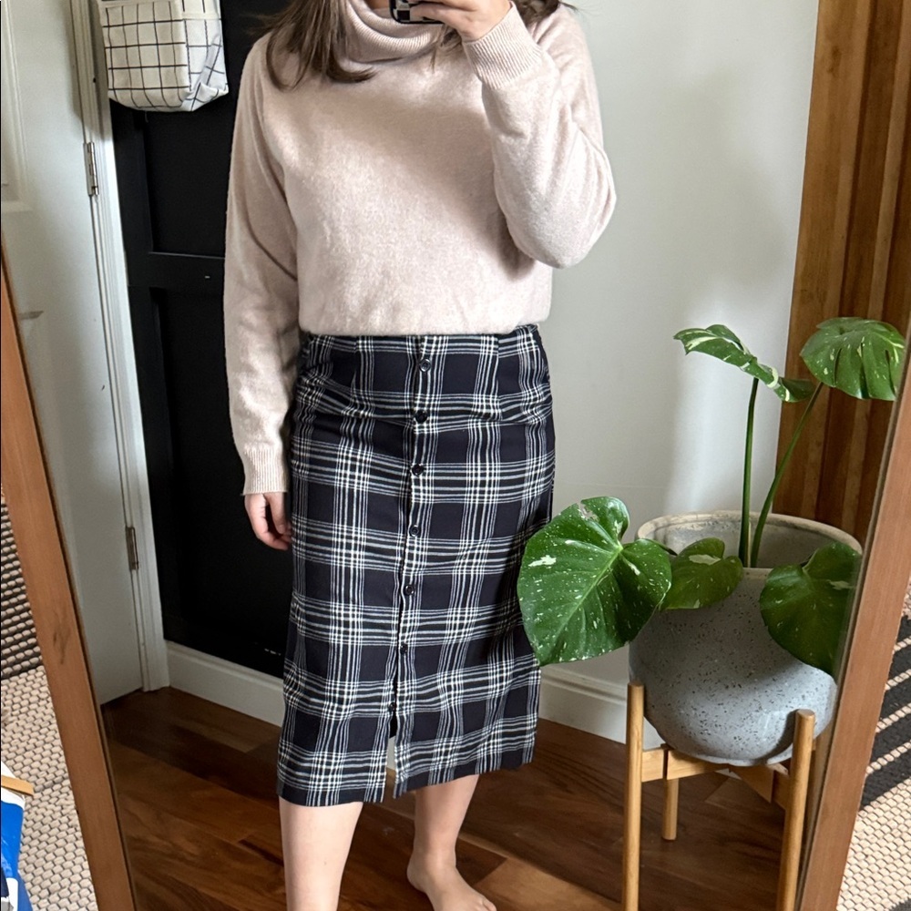 Unbrand Midi Pencil Checkered striped Skirt. M